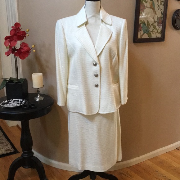 winter white suits and dresses